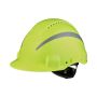 Helm Peltor mit Kunststoff-Schweissband & Reflex-Streifen neongrün (Hi-Viz)